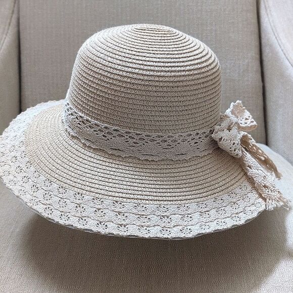 29 Palms Woven Lace Trimmed Floppy Summer Sun Hat - Picture 10 of 10